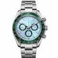 Silver Green Blue Dial