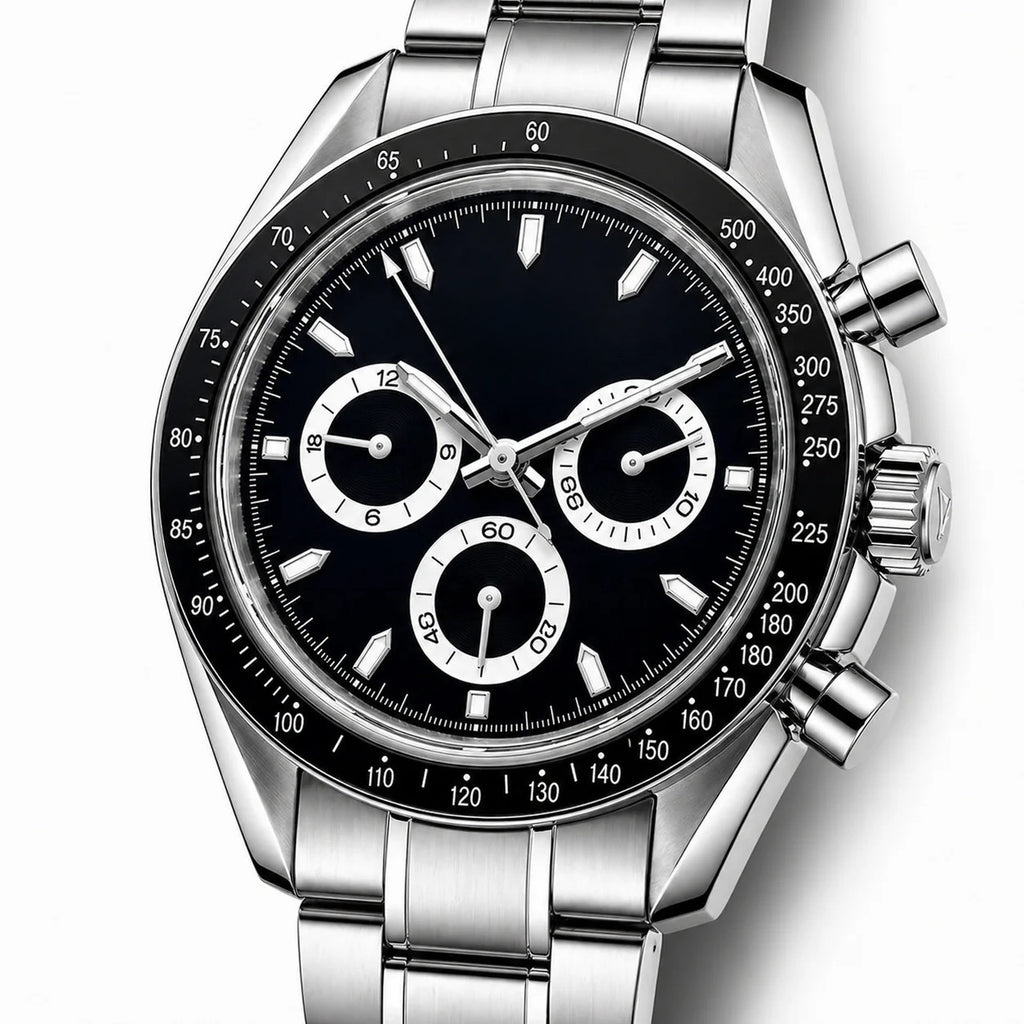Chrono Silver Black Dial