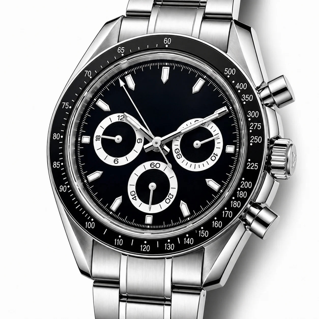 Chrono Silver Black Dial
