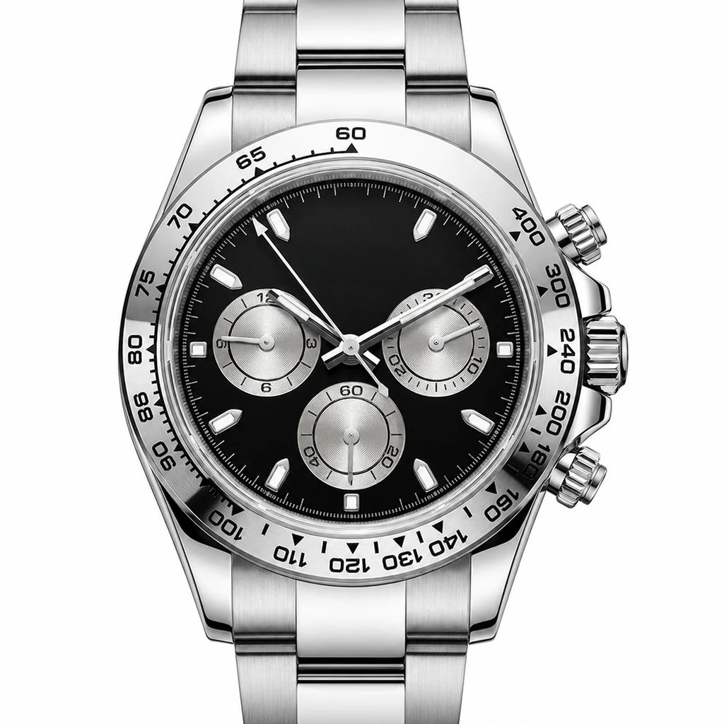 Chrono Silver Black Dial