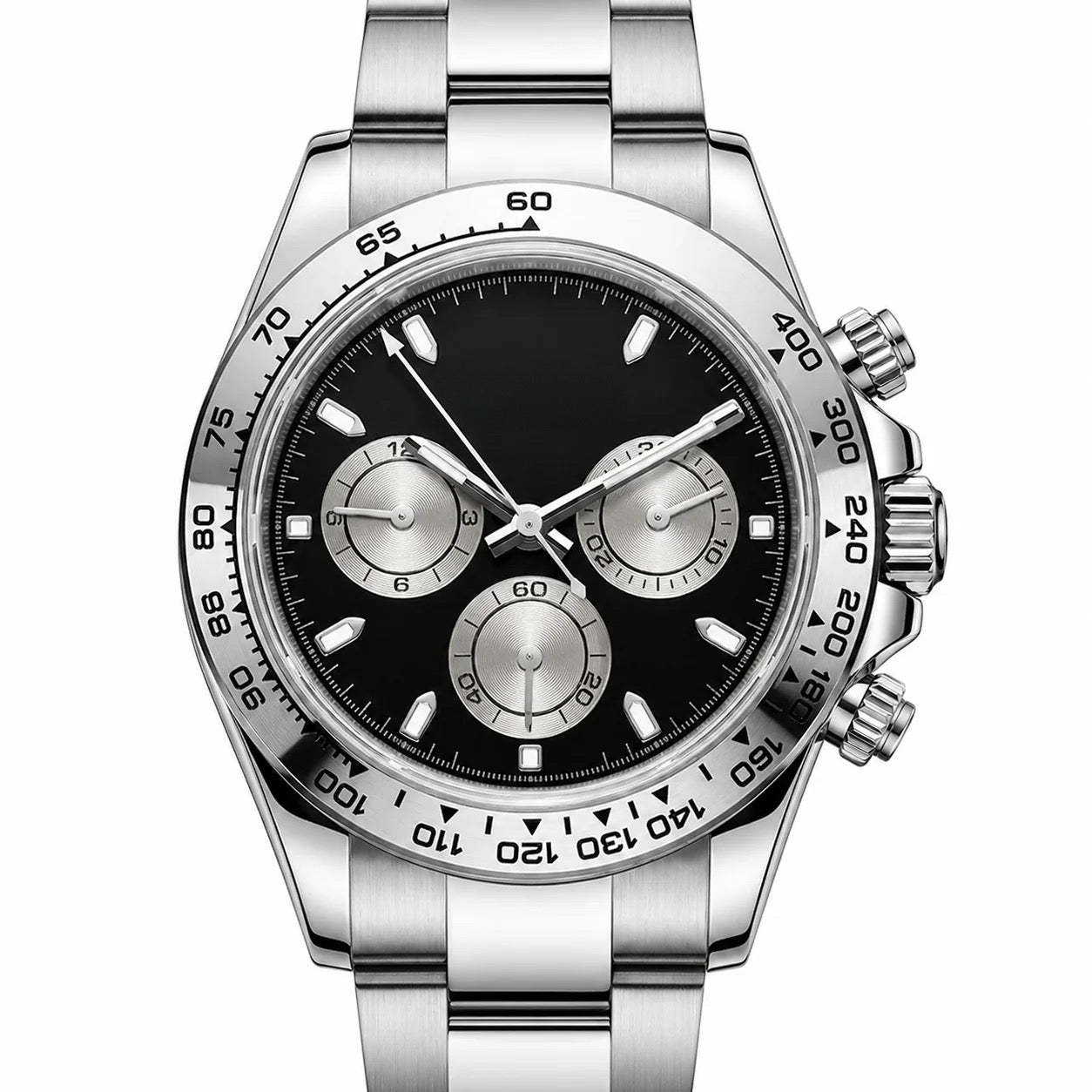 Chrono Silver Black Dial