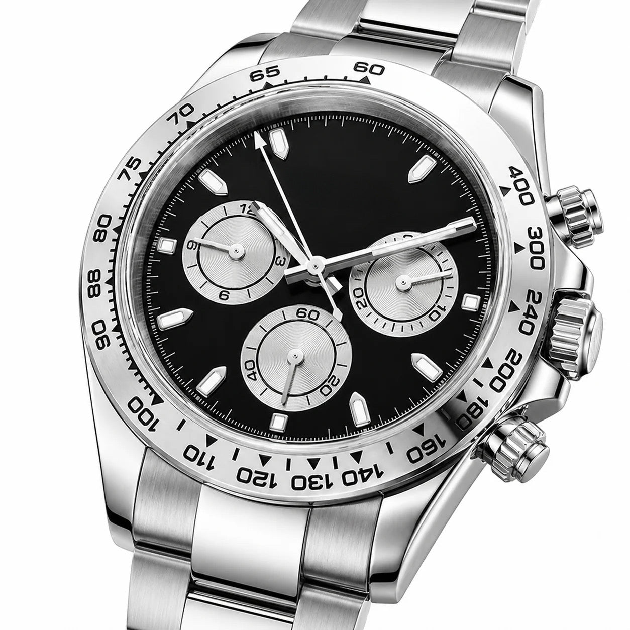 Chrono Silver Black Dial