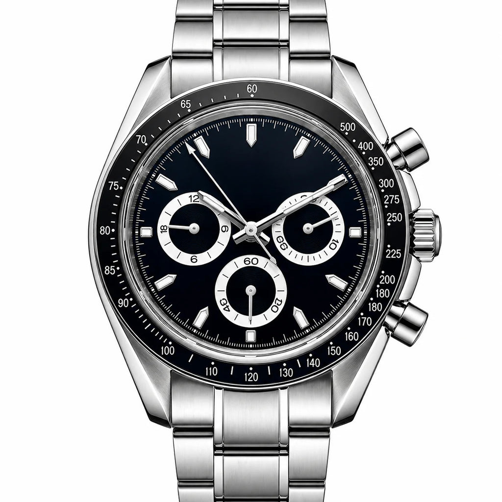 Chrono Silver Black Dial