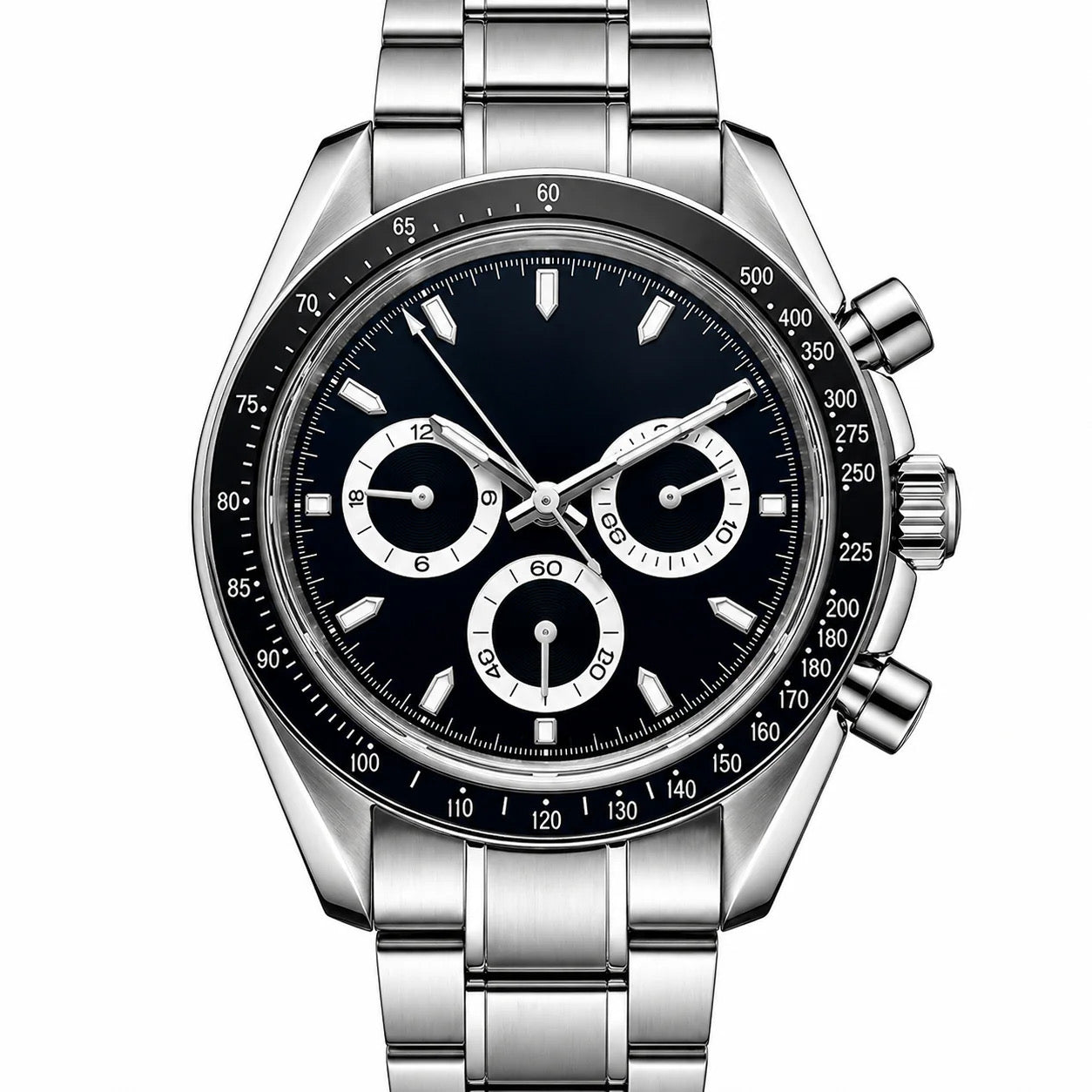 Chrono Silver Black Dial