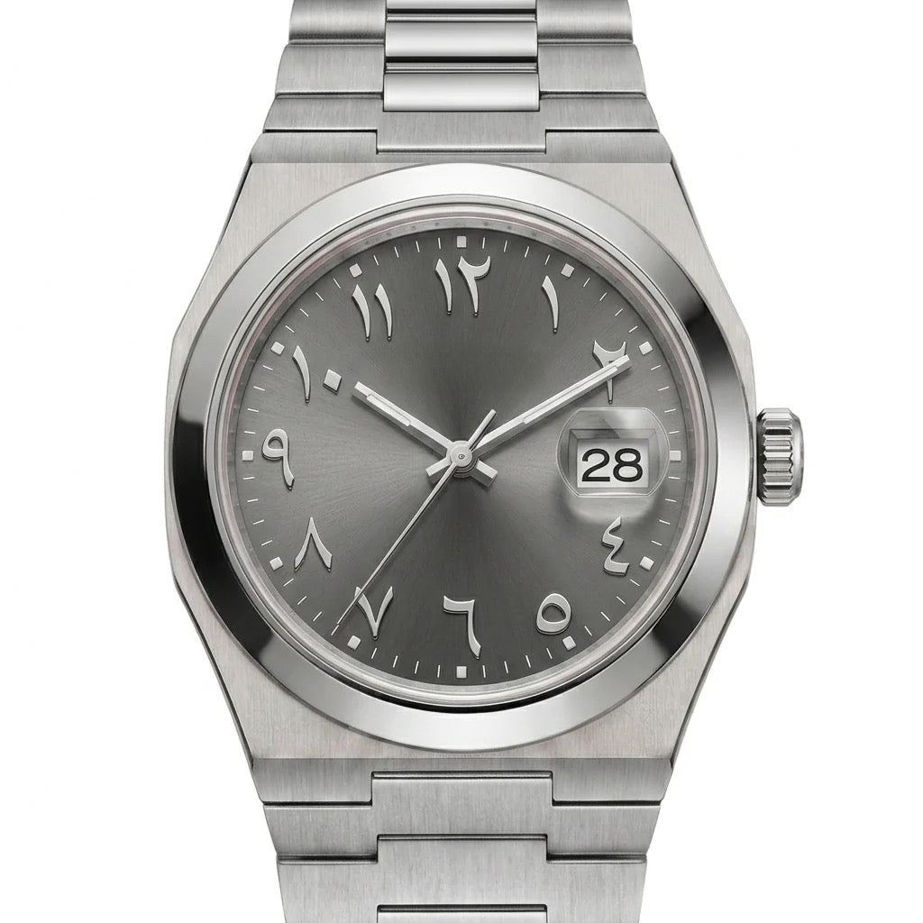 Linea Grey Arabic Dial