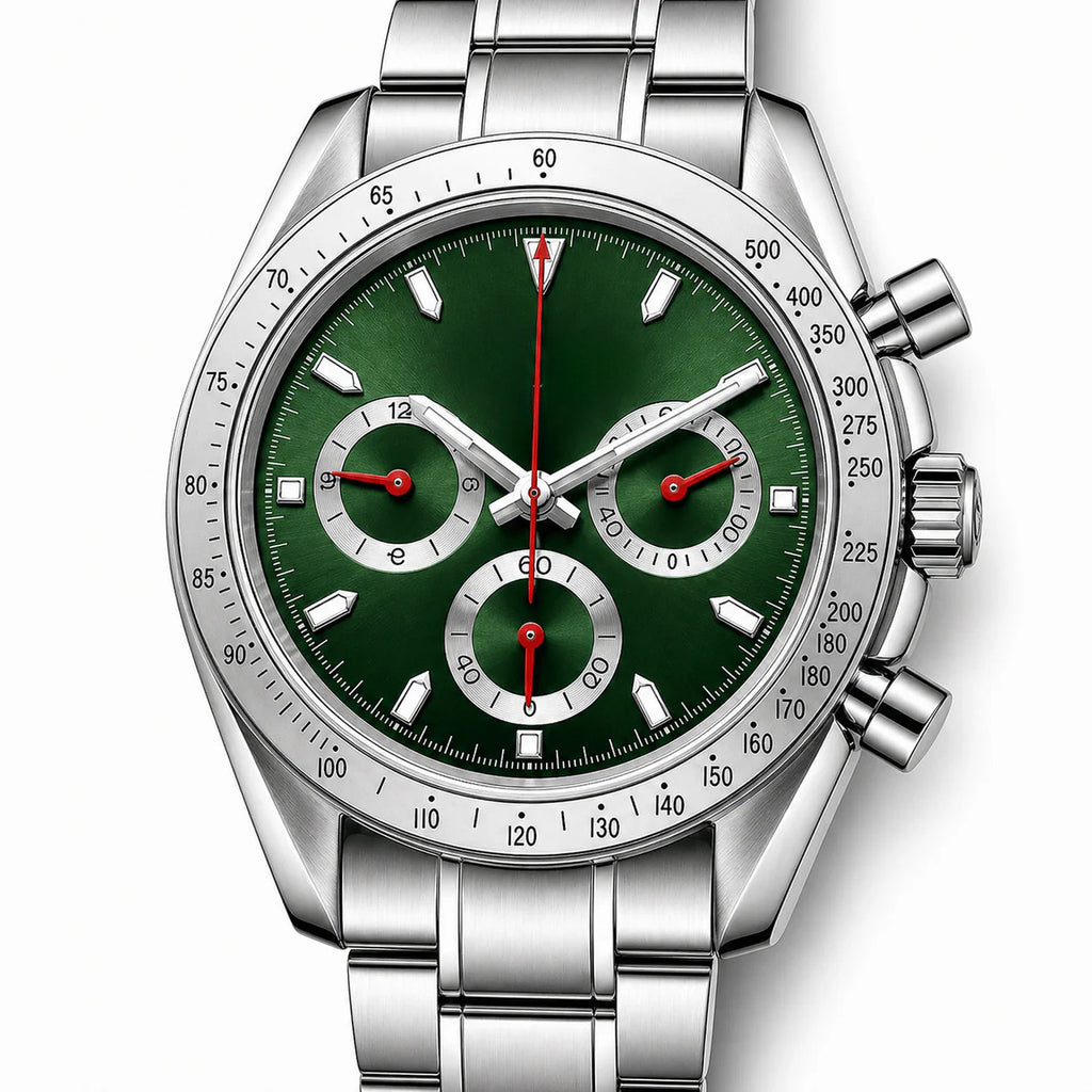 Chrono Silver Green Dial