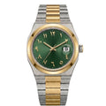 Linea Gold Silver Two Tone Arabic Green Dial