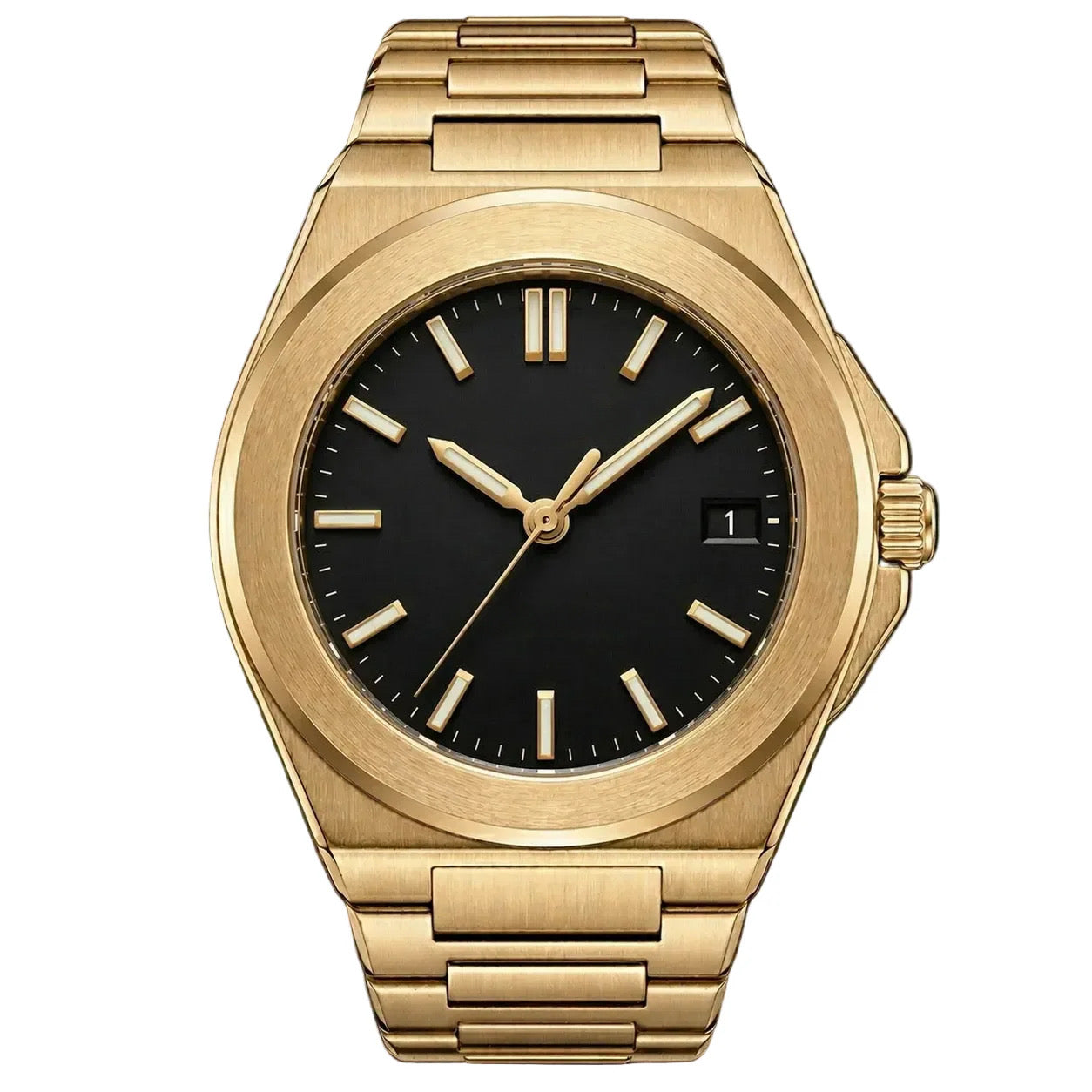 Steel Gold Black Dial